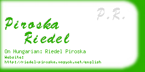 piroska riedel business card